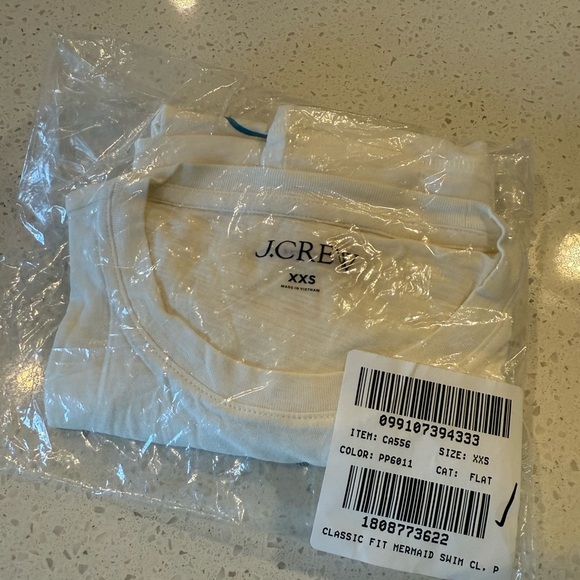 J. Crew Mermaid Cafe Graphic Short Sleeve T- Shirt Size XXS CA556 NEW Ivory Blue - Picture 10 of 14
